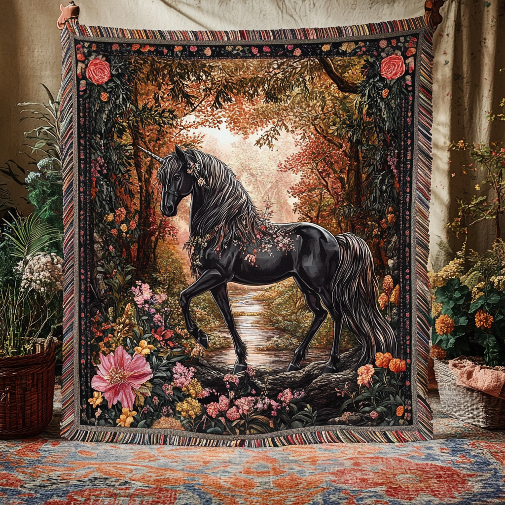 Mystic Moon Unicorn Woven Sofa Blanket NCU0DV3828
