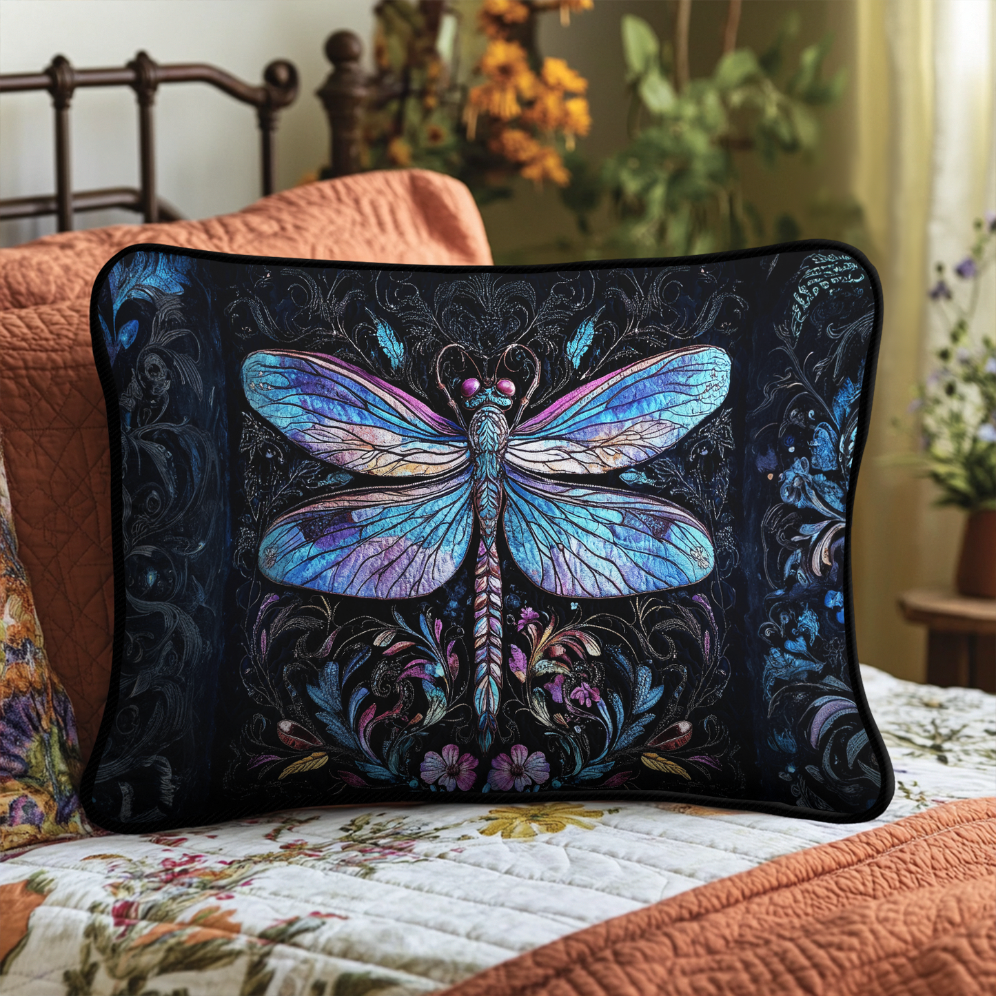 Mystic Dragonfly Quilted Bedding Pillow Case NCU0DK4475