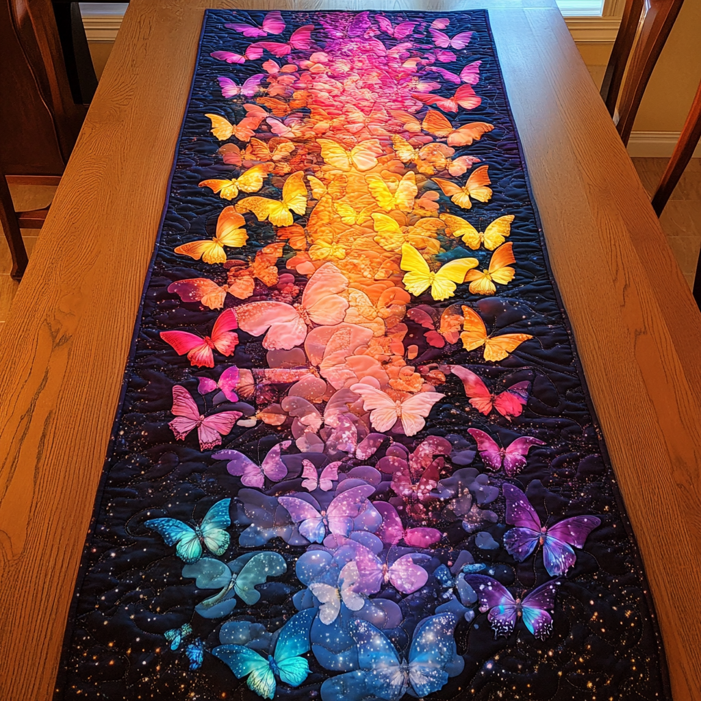 Wild Bloom Flutter Quilted Table Runner NCU0NTD827