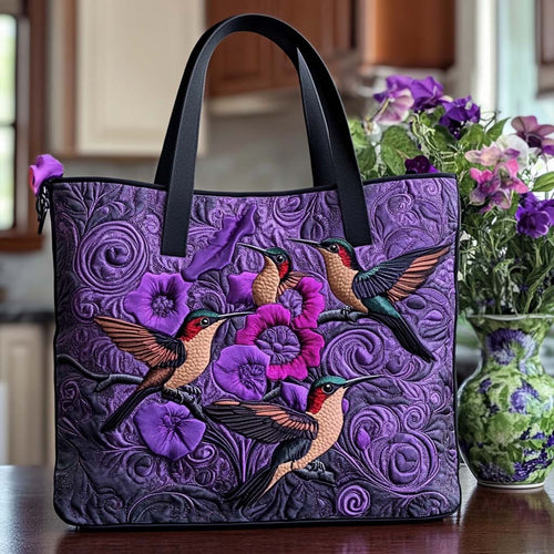 Mystic Hummingbird Glow Quilted Tote Bag NCU0NT8485