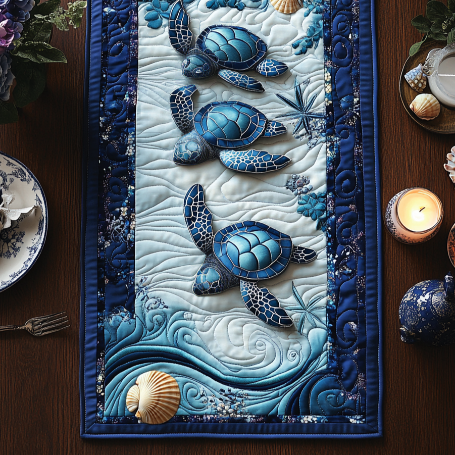 Mystic Tides Quilted Table Runner NCU0DV3507 Vantique