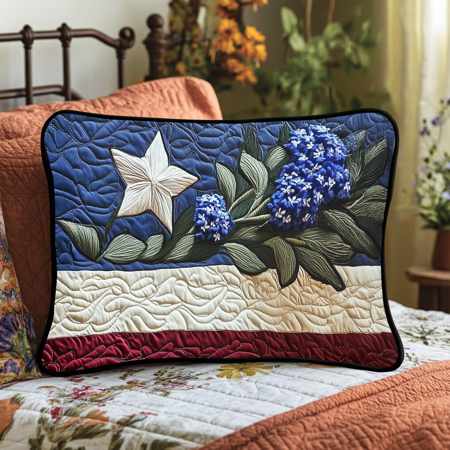 Elegant Blooms Quilted Bedding Pillow Case NCU0VH4598