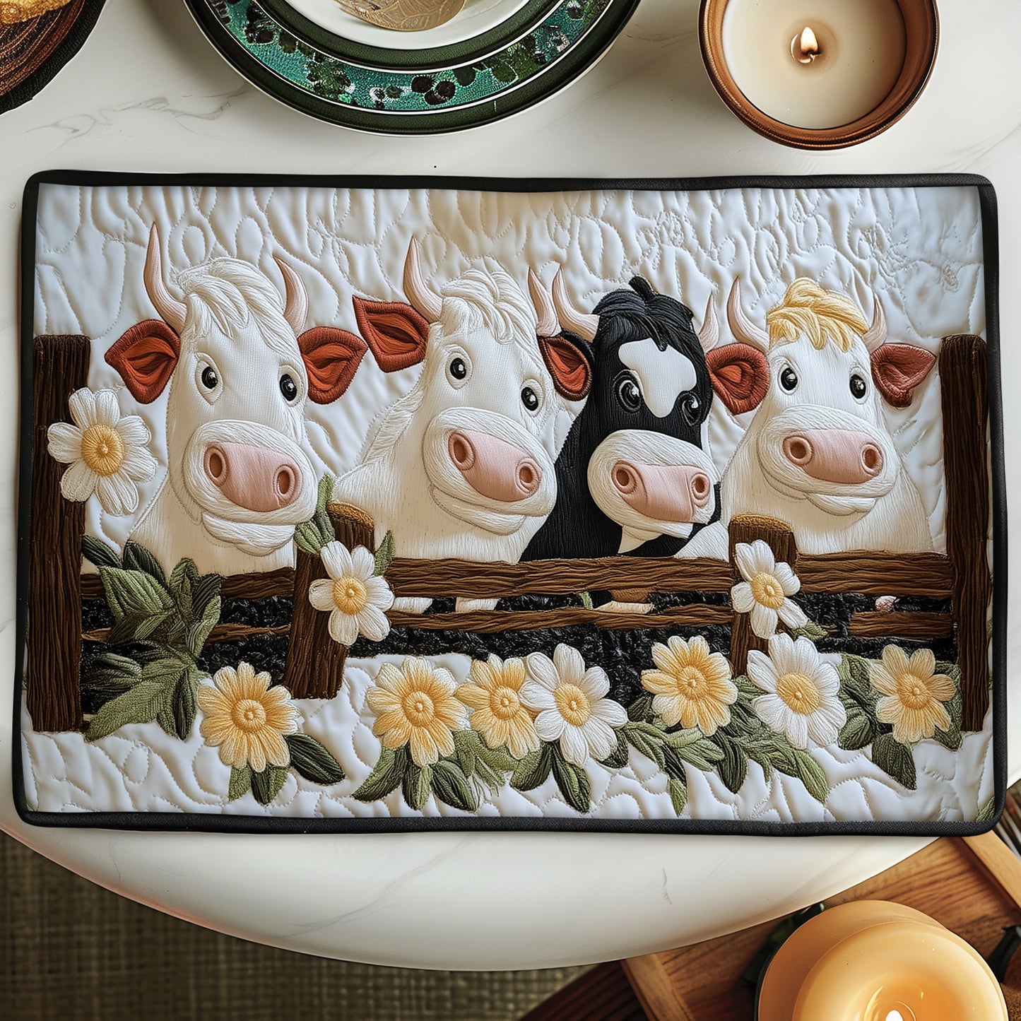 Meadow Moo Quilted Place Mat NCU0VH4593