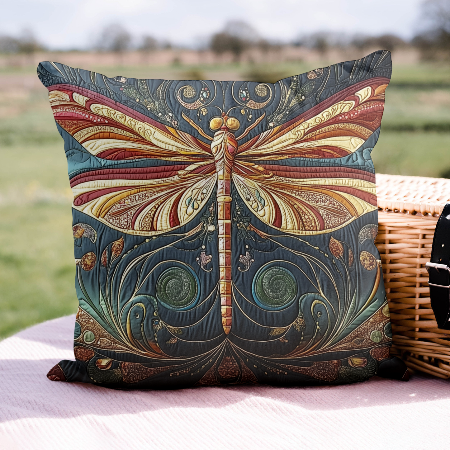 Midnight Serenity Dragonfly Quilted Pillow Case NCU0VL1035