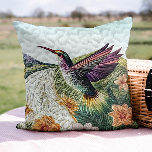 Hummingbird Flight Quilted Pillow Case NCU0VL2137