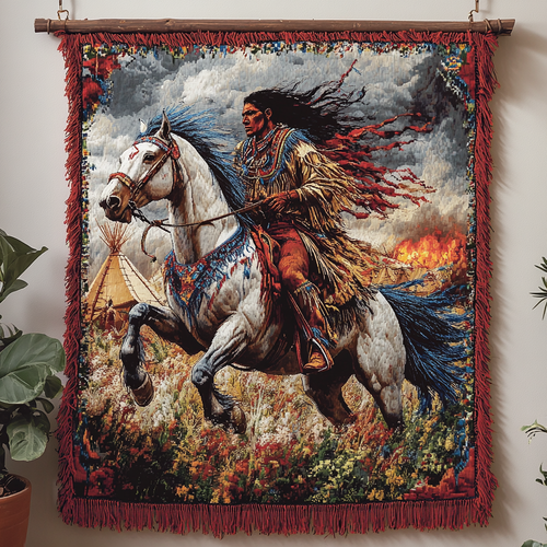 Native Horse Woven Sofa Blanket NCU0DV3892