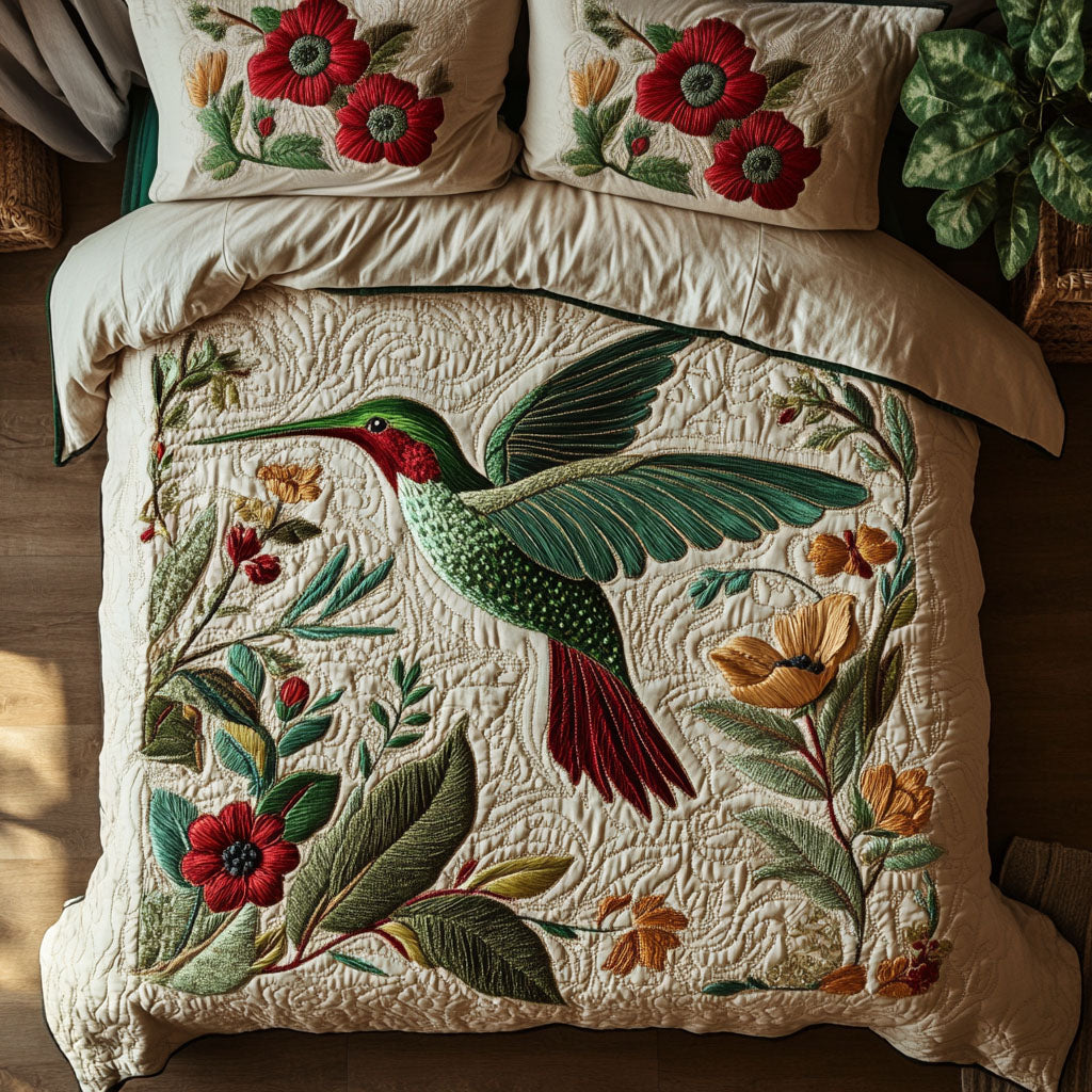 Butterfly Harmony 3-Piece Quilted Bedding Set NCU0DDK2315