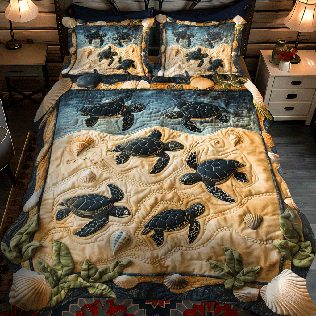 Nest to Ocean 3-Piece Quilted Bedding Set NCU0TH1330