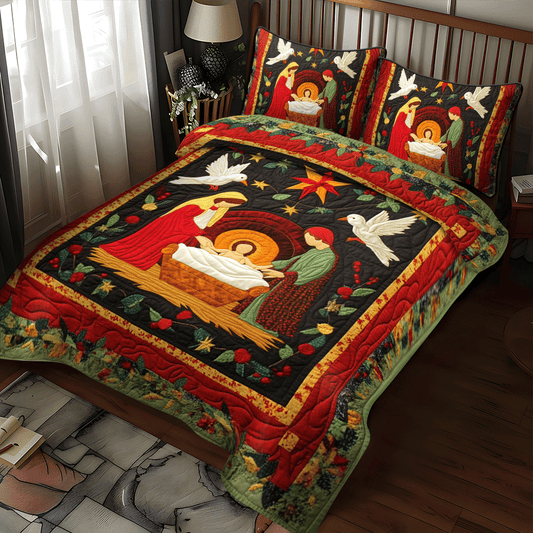 Noel Night Comfort 3-Piece Quilted Bedding Set NCU0PD759