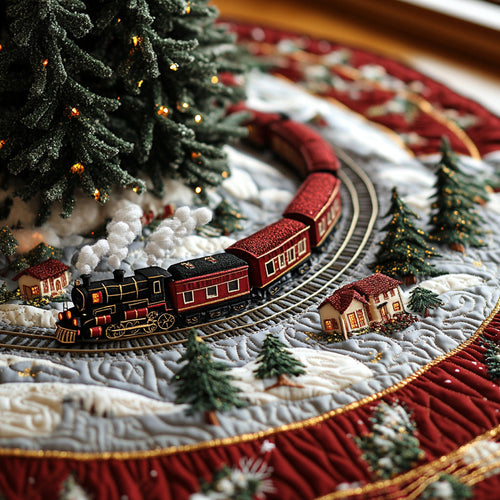North Star Train Quilted Christmas Tree Skirt NCU0DV7904