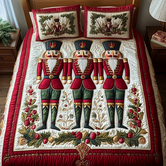 Nutcracker Holiday Spirit 3-Piece Quilted Bedding Set NCU0DV1755