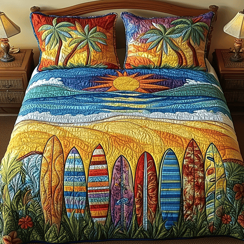 Ocean Board Bliss Quilted Bedding Set NCU0TH2623