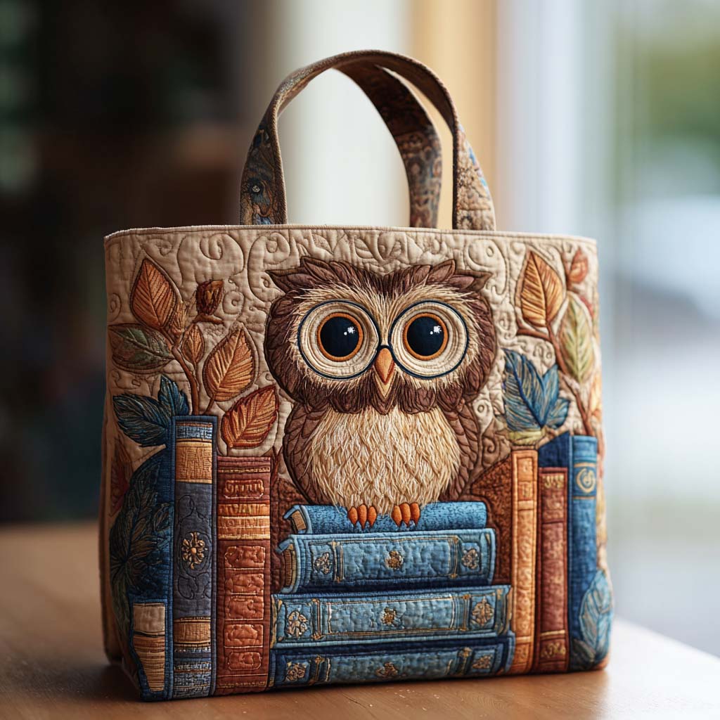 Owl Chapter Quilted Tote Bag NCU0TD166