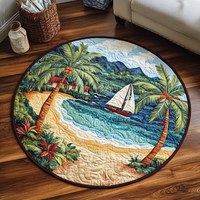 Palm Haven Quilted Round Mat NCU0VH5372