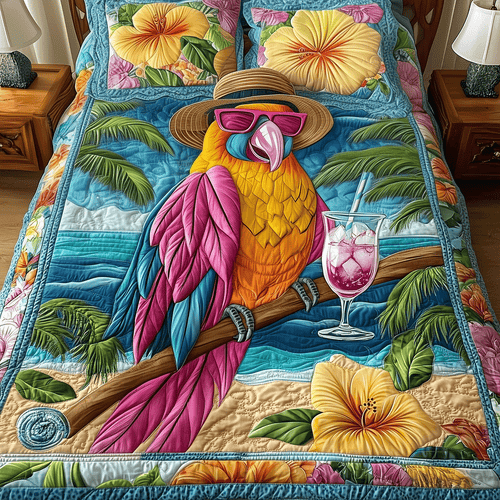 Parrot Party Quilted Bedding Set NCU0TH2614