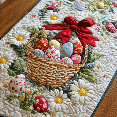 Pastel Eggs Quilted Table Runner NCU0VH2126