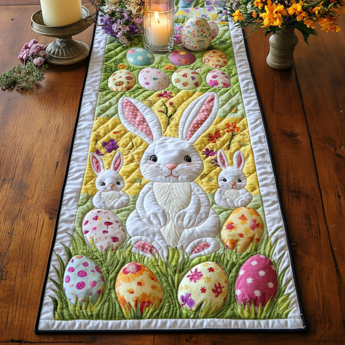Pastel Hops Quilted Table Runner NCU0VH3487