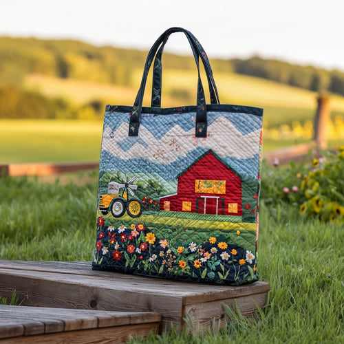 Pastoral Panorama Quilted Tote Bag NCU0PT7976