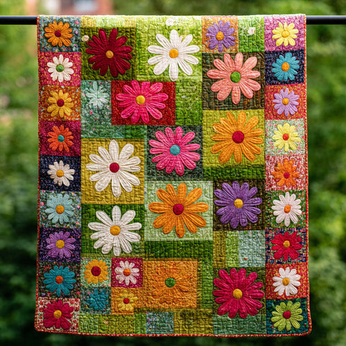 Patchwork Petals Quilted Blanket NCU0TV106