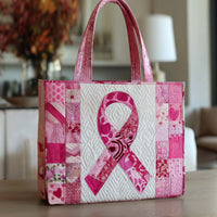 Patchwork Pink Ribbon Quilted Tote Bag NCU0NT9450