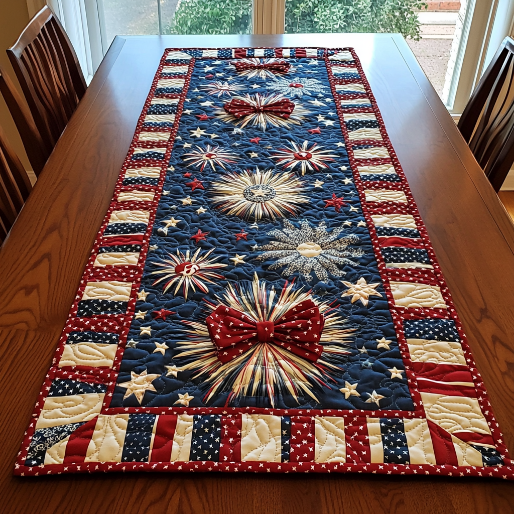 Lone Star Path Quilted Table Runner NCU0NTV833