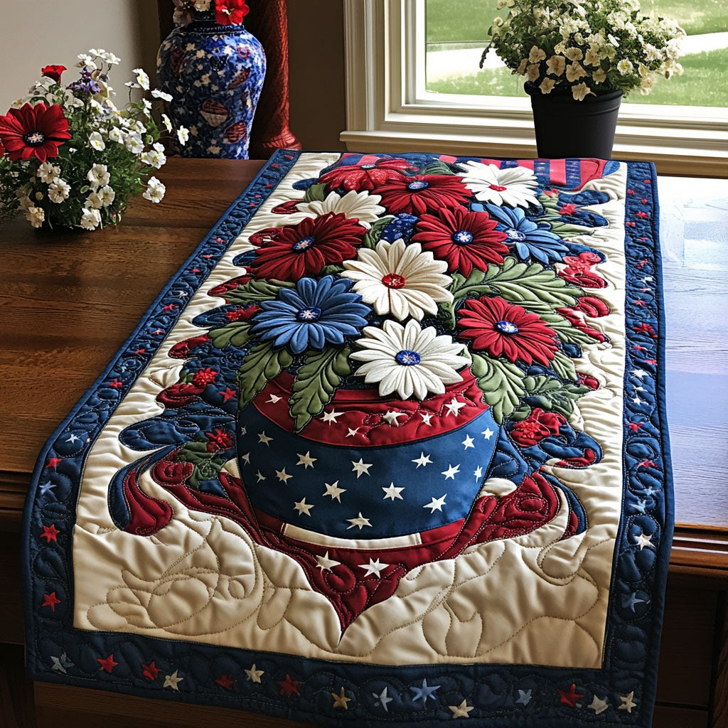 Patriotic Butterfly WJ0906037CL Quilted Table Runner main image 1