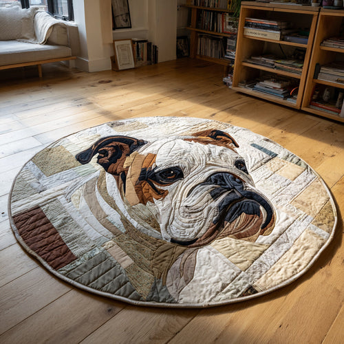Pawsome Bulldog Quilted Round Mat NCU0HH039