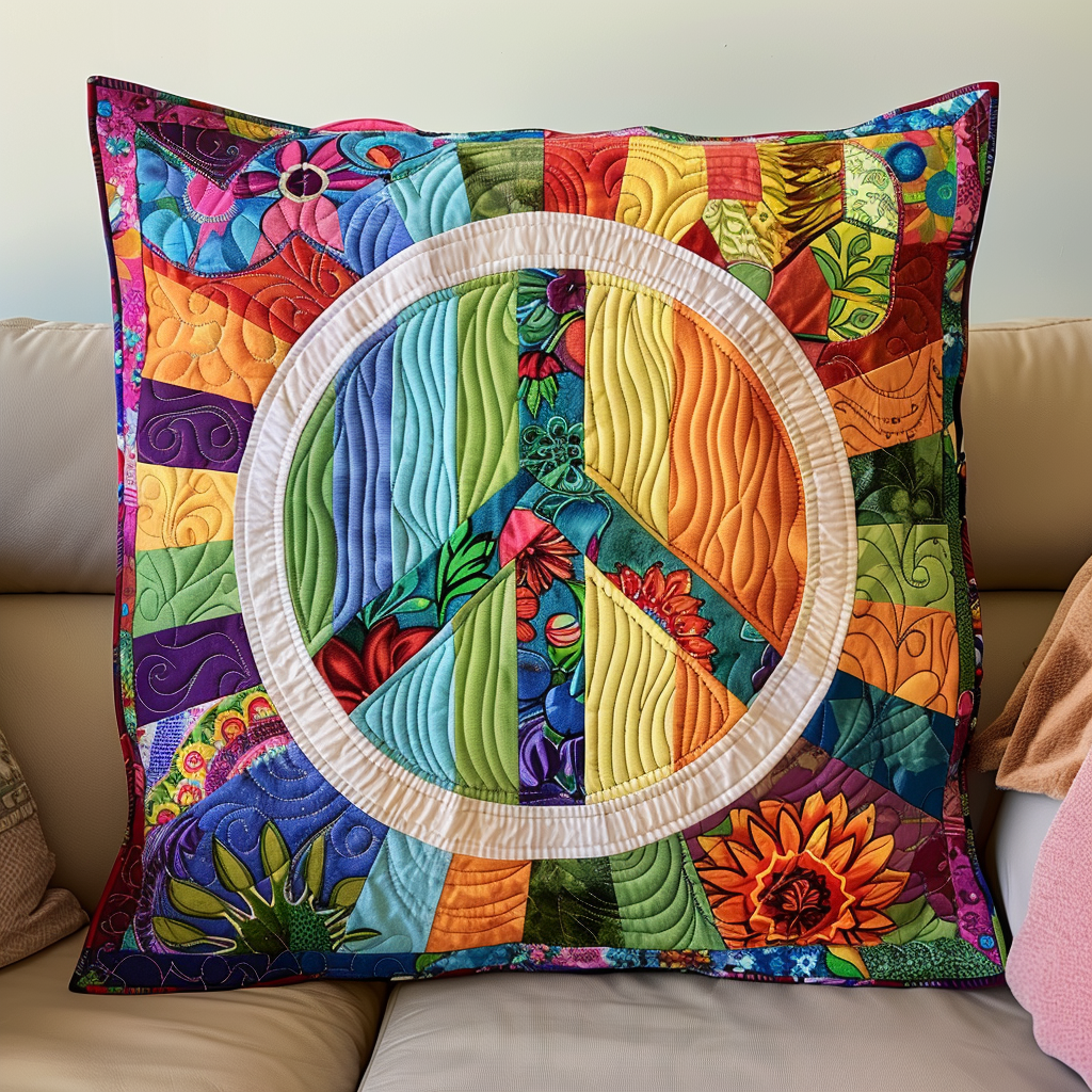 Peace Harmony Quilted Pillow Case NCU0PT134