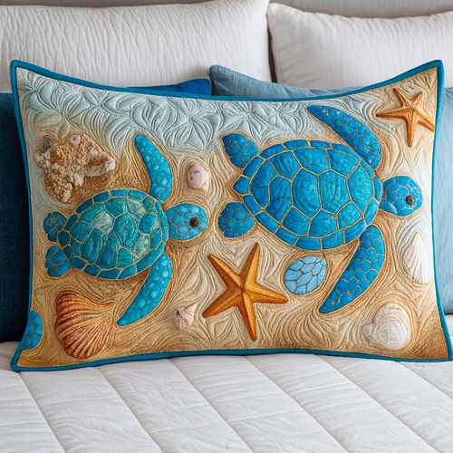 Peaceful Turtle Cove Quilted Bedding Pillow Case NCU0NT8644