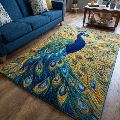 Peacock Display Art Area Rug NCU0HH798