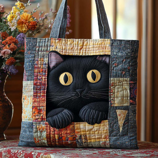 Peek Cat Quilted Tote Bag NCU0NT10367