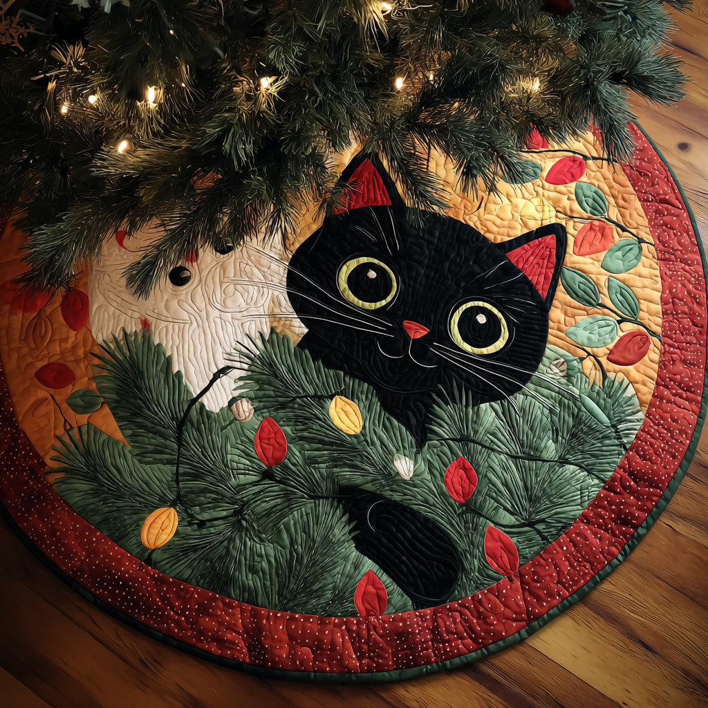 Peekaboo Joy Christmas Quilted Tree Skirt NCU0VL2983