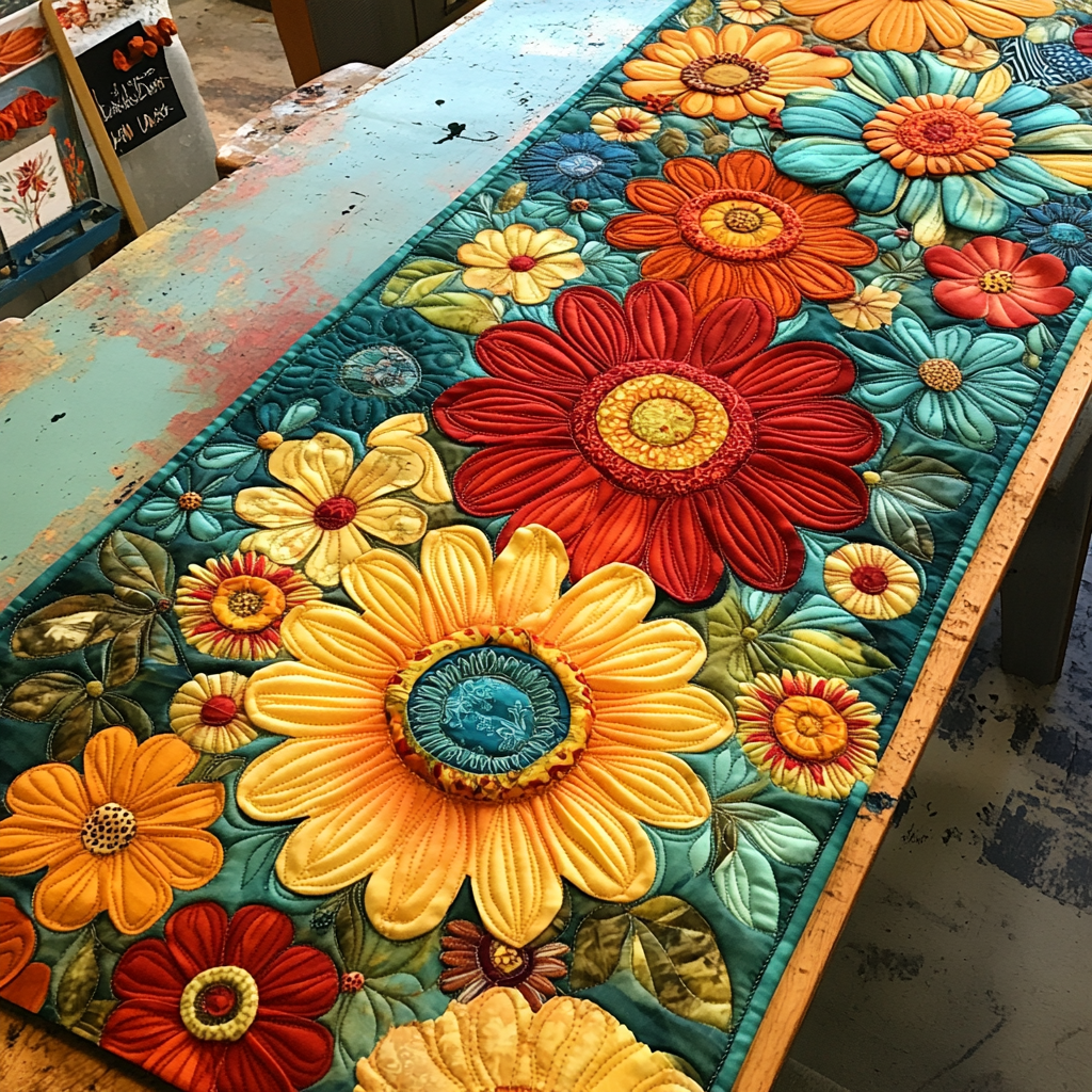 Petal Charm Quilted Table Runner NCU0DK4243 – Vantique