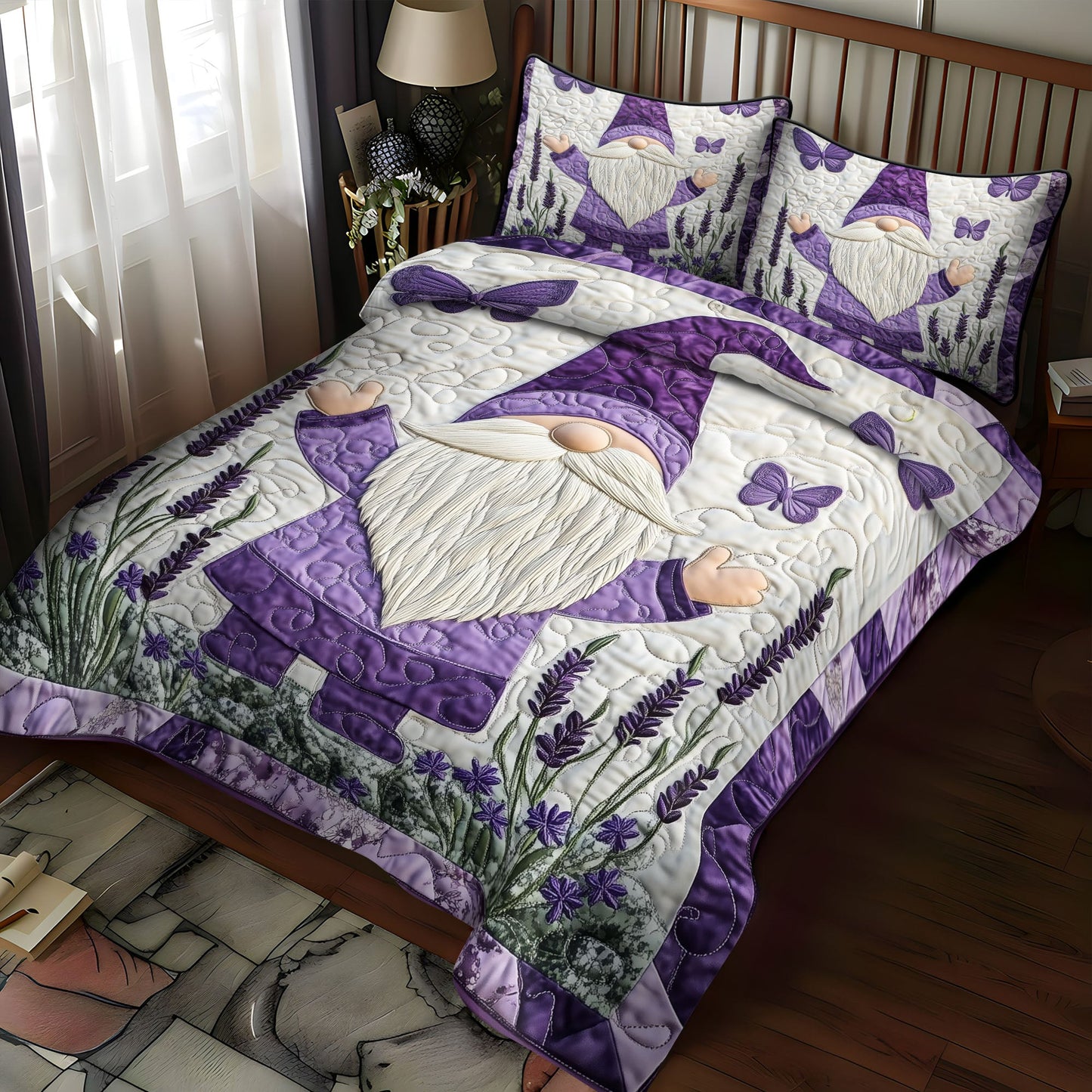 Petal Keeper 3-Piece Quilted Bedding Set NCU0PT3196