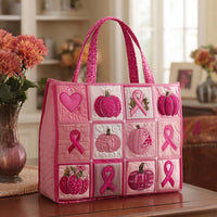 Pink Pumpkin Patch Quilted Tote Bag NCU0NT9443