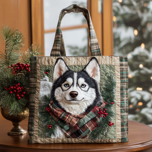 Plaid Smile Quilted Tote Bag NCU0NT9719