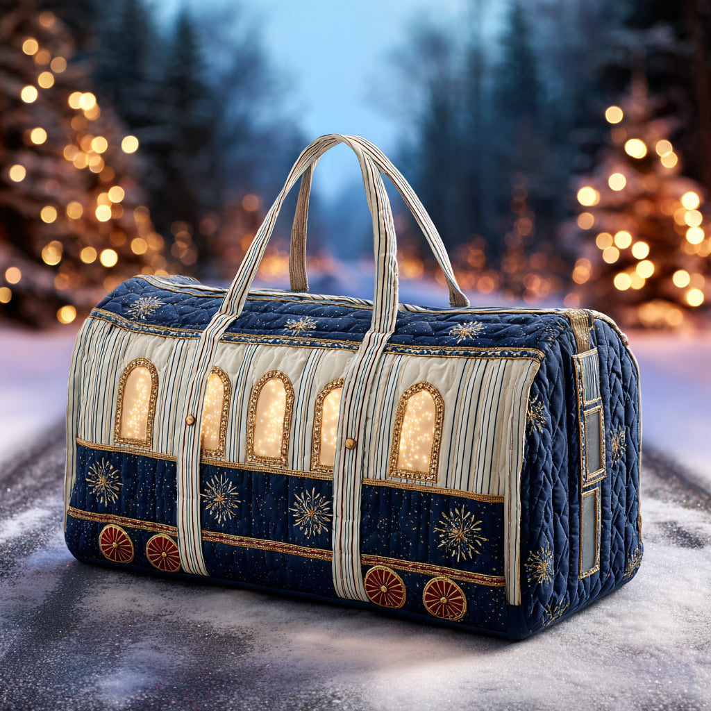 Christmas Train Depot Quilted Round Mat NCU0HNH377