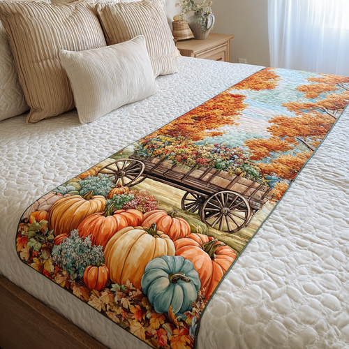 Pumpkin Delight Quilted Bed Runner NCU0DK9300