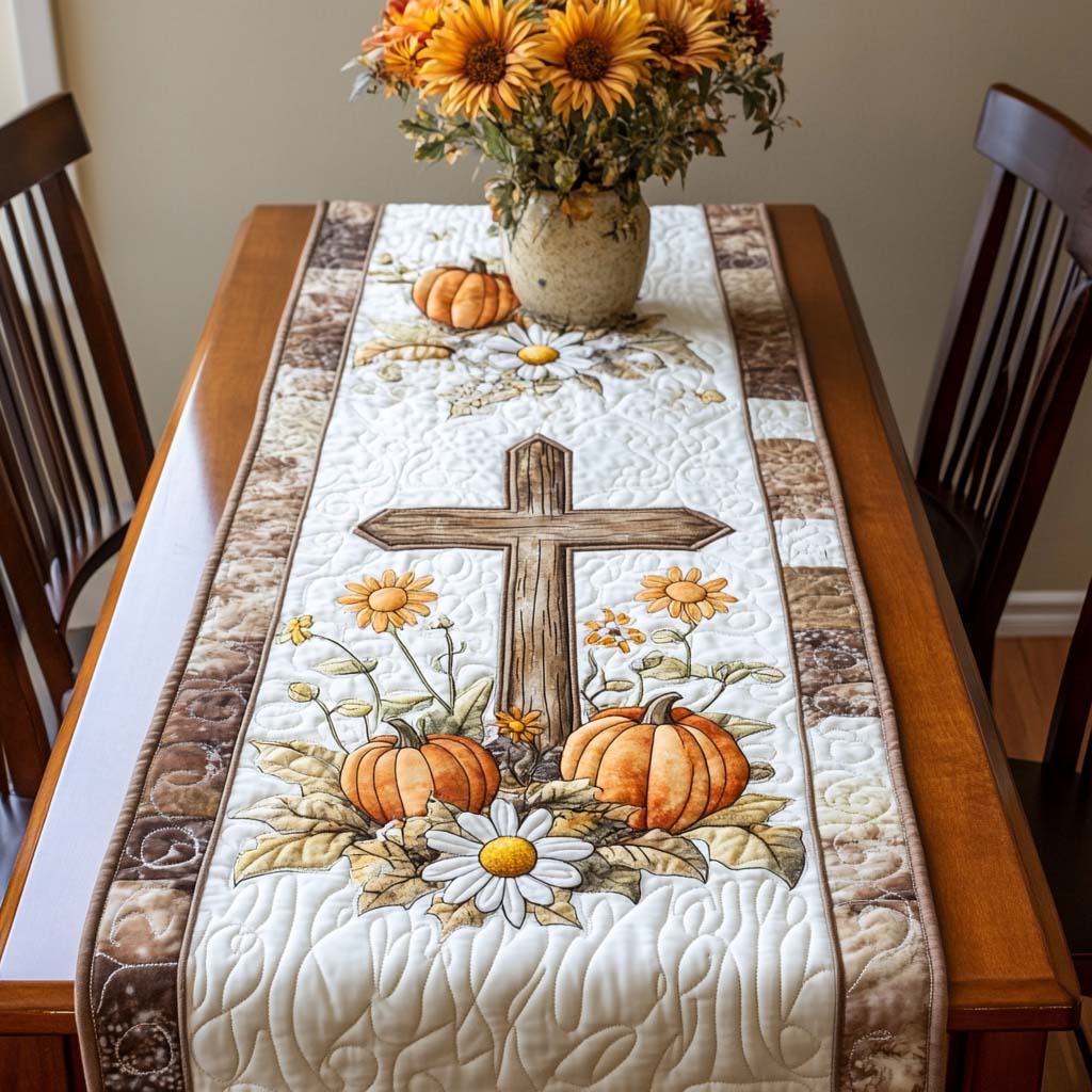 Pumpkin Devotion Quilted Table Runner NCU0NT9016 – Vantique