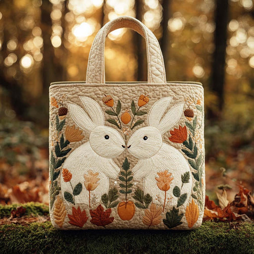 Pumpkin Patch Rabbit Quilted Tote Bag NCU0TD132