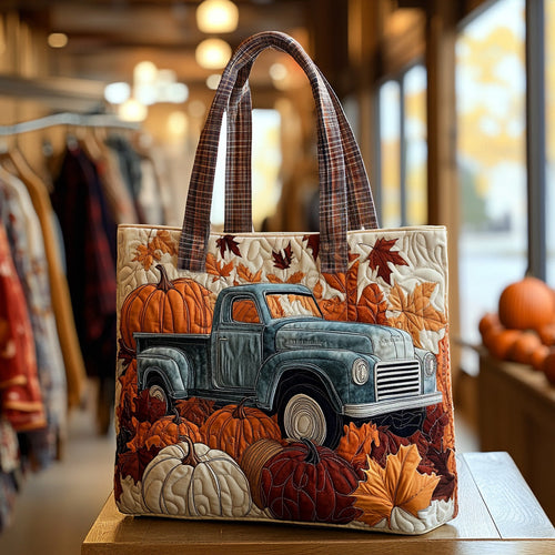 Pumpkin Pickup Quilted Tote Bag NCU0DV7064