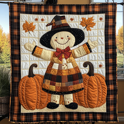 Pumpkin Scarecrow Quilted Blanket NCU0DK9114
