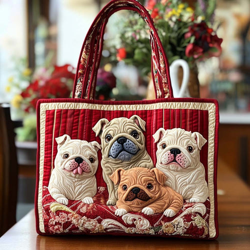 Puppy Cozy Time Quilted Tote Bag NCU0NT8806