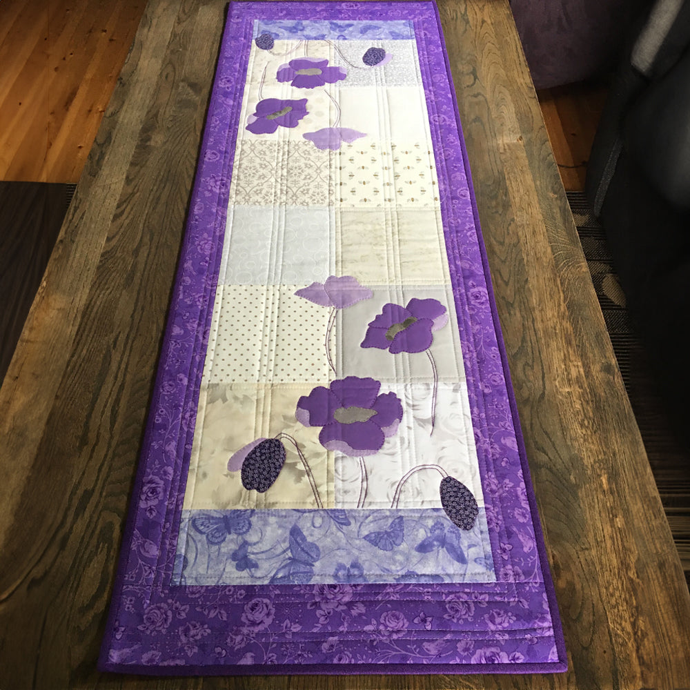 Purple Flower Symphony Quilted Table Runner NCU0TL212 – Vantique