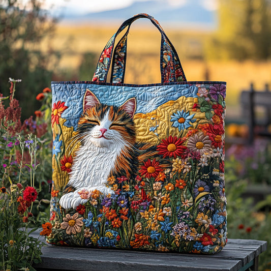 Purr Meadow Quilted Tote Bag NCU0DV7269