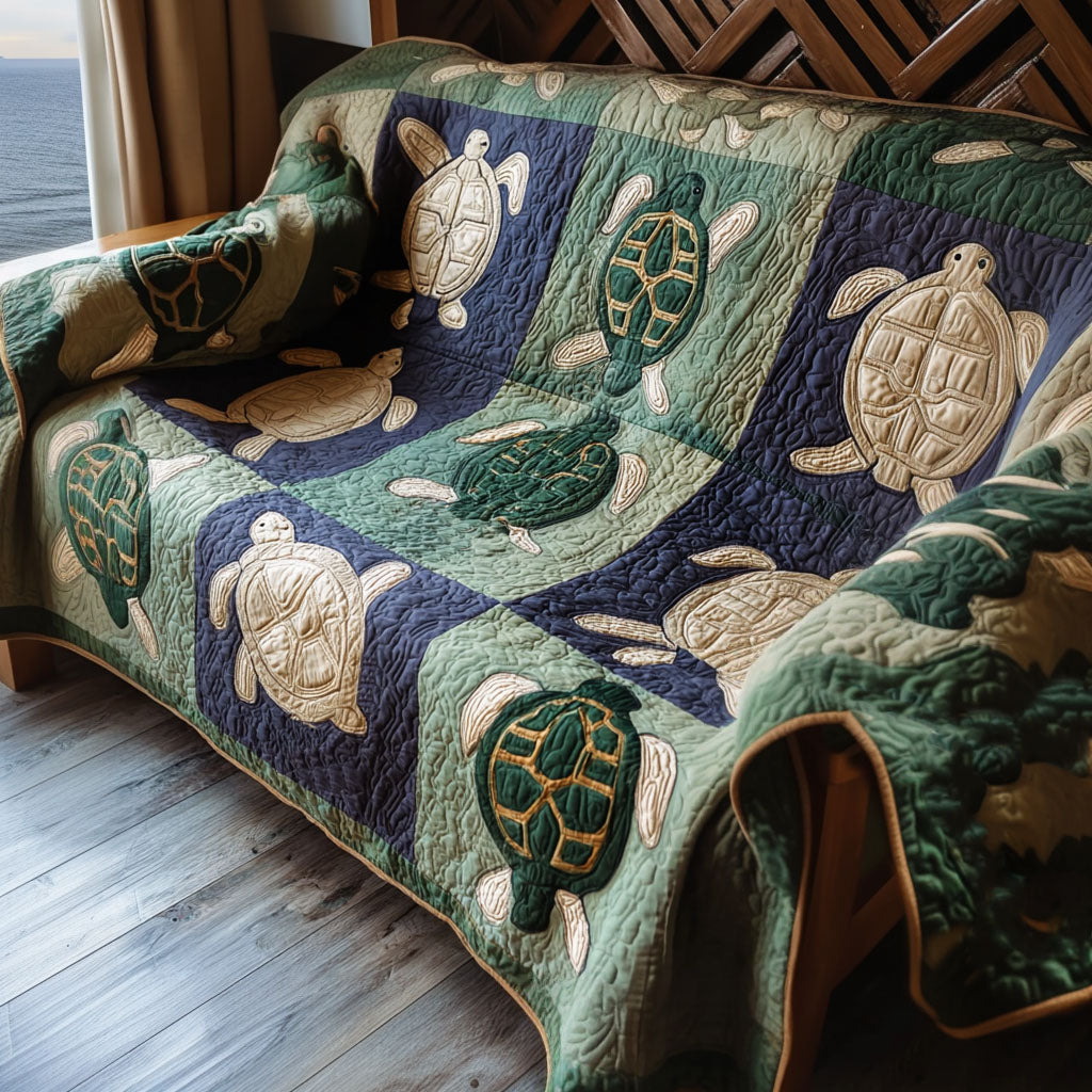 Quiet Lagoon Quilted Sofa Cover NCU0PT9710
