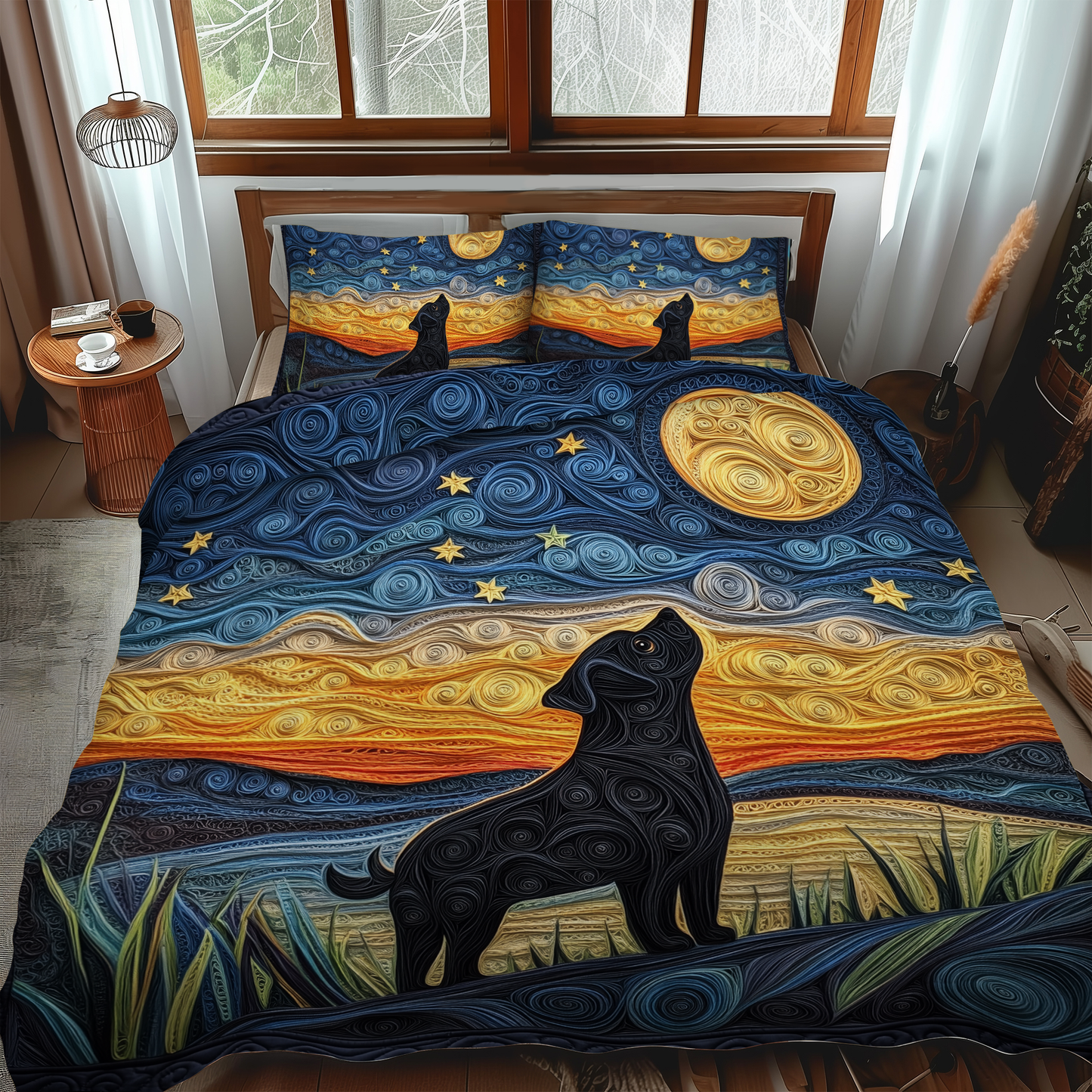 Quirky Pug 3-Piece Quilted Bedding Set NCU0VL369