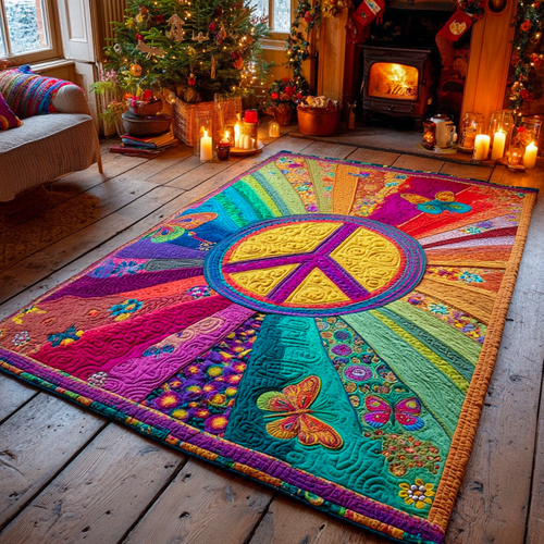 Rainbow Peace Garden Area Rug NCU0XD1256