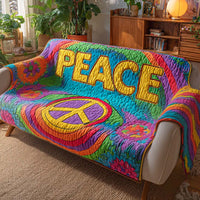 Rainbow Peace Quilted Sofa Cover NCU0XD1304