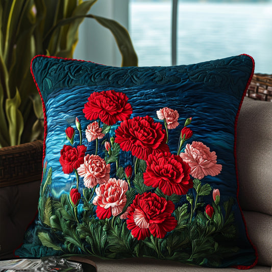 Red Petals of Heartland Quilted Pillow Case NCU0PT6473